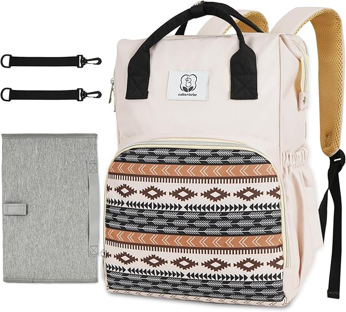 Western Diaper Bag with Changing Pad, Large Baby Bags Backpack with Stroller Straps & Insulated Pockets, Multifunction Waterproof Travel Diapers Back pack for Women & Man, Boho