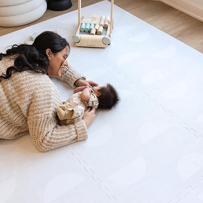 Little Landings Baby Play Mat for Floor - Aura Pearl (4x6ft) - Premium EVA Foam Play Mat for Babies & Toddlers (Ages 0-5+) Non-Toxic Playmat for Tummy Time, Crawling & Playroom - Stylish & Comfortable