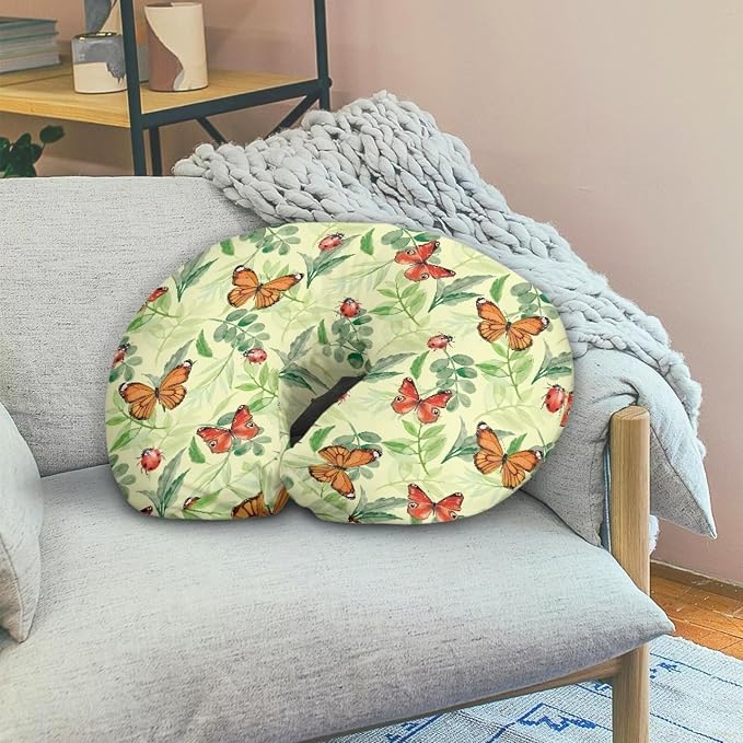 Ladybug Butterfly Nursing Pillow Covers Slipcovers for Breastfeeding Moms, Ultra Soft Breathable Feeding Pillow Slipcover for Baby Boy Girl
