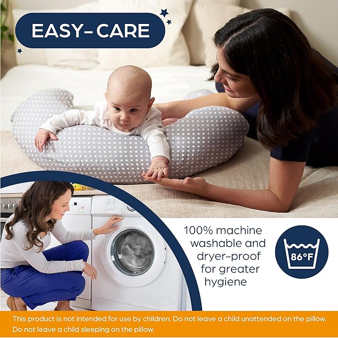 Niimo XXL Pregnancy Pillow & Baby Feeding Pillow - 2022 Double Platinum Winning Maternity Pillow, 100% Cotton Pregnancy Pillow Cover, Machine-Washable, Pregnancy Must Haves
