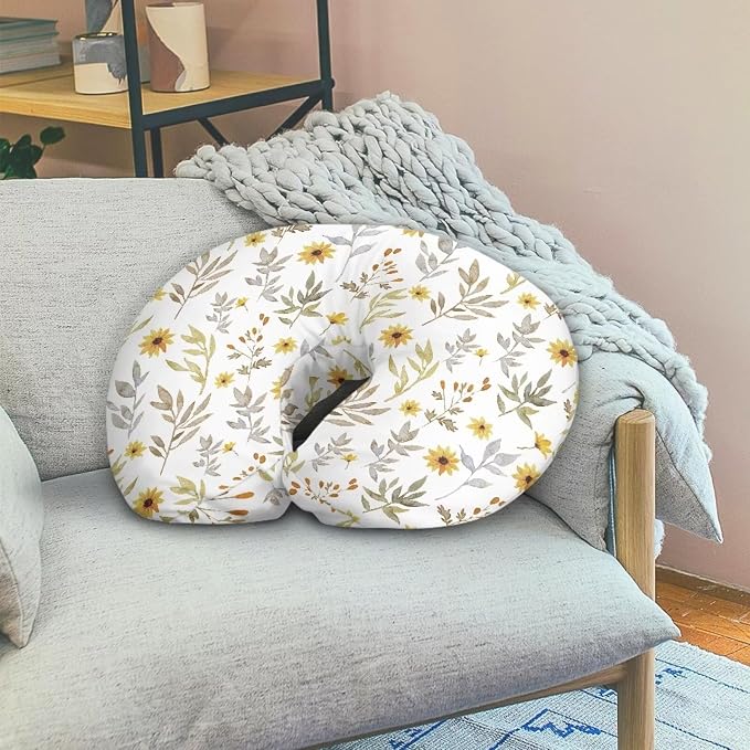 Pillow Cover for Infant Snug,Breathable Nursing Pillow Case with Hidden Zipper,Neutral Breastfeeding Pillow Slipcover,Sunflower