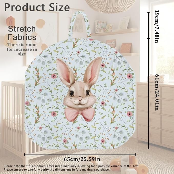 Cute Bunny Nursing Pillow Cover Soft Breathable Feeding Pillow Slipcover for Breastfeeding Moms Fits Standard Infant Nursing Pillow for Boys and Girls Pillow Not Included