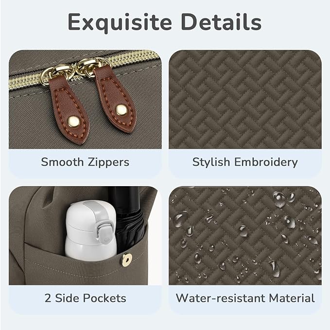 Tenot Diaper Bag Tote with Pacifier Case, Baby Bag for Women with Shoulder Straps, Travel Diaper Tote for for Mom and Dad Medium Size, Khaki