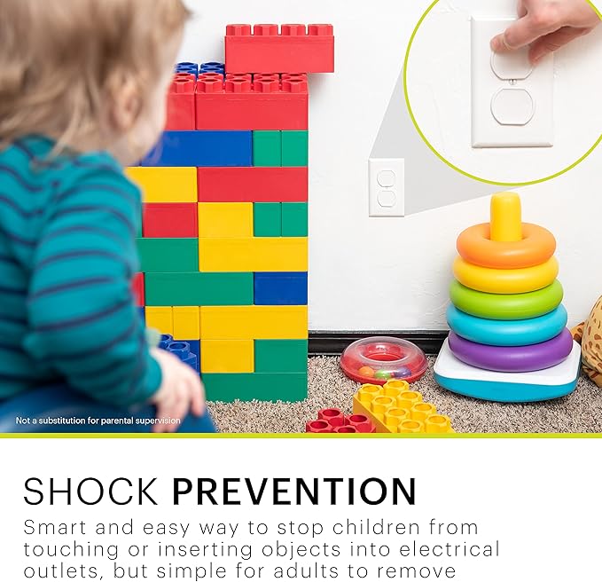 Power Gear Child Safety Electrical Outlet Covers, 30 Pack, Tamper?‘Resistant Plug Protectors for Standard Wall Outlets, Baby?‘Proof & Child?‘Proof Safety Caps, White, 69311