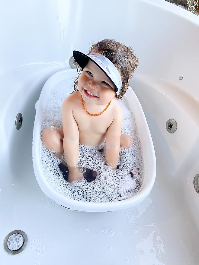 Prince Lionheart TUBIMAL Infant and Toddler Bath Tub - SHEEP | Tub Becomes a Storage Bin | Include a Stackable Lid and Infant Mesh Hammock | Innovative Outside Drain Plug | Perfect Bin for Toy Storage