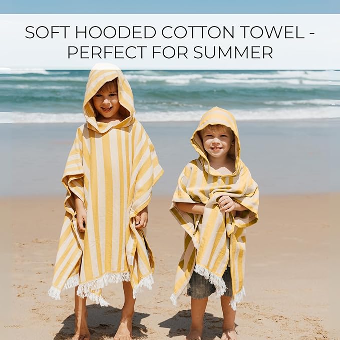 ZICOTO Stylish Hooded Beach Towel for Kids - Extra Soft and Fast Drying Poncho for Toddlers 1-3 Years is Made of Premium Cotton - Perfect Baby Cover Up for Beach Days or Pool and Bath Time Adventures