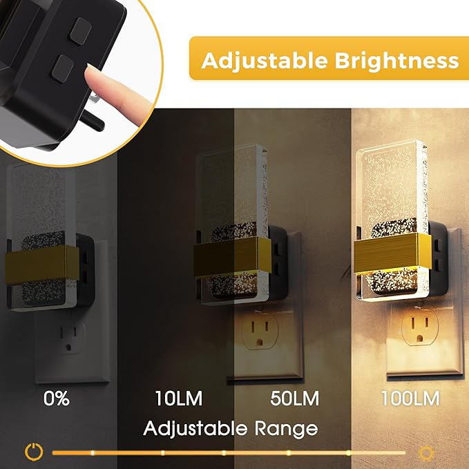 L LOHAS LED Night Light, 2 Pack 3CCT Night Lights Plug Into Wall, 2000K/3000K/5000K Adjustable Color Temperature Nightlight, Dusk to Dawn Sensor Dimmable Nightlights for Bathroom, Hallway, Gift