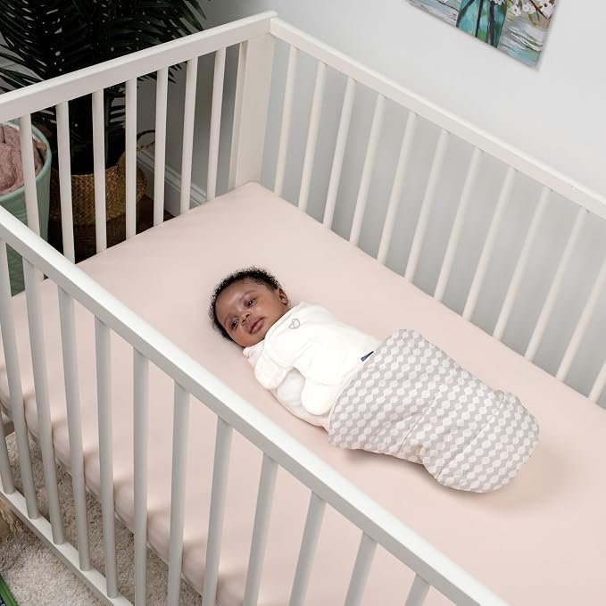 SwaddleMe by Ingenuity All Season Baby Swaddle, 2 Quick Flip Layers to Change from 1.0 to 2.5 TOG, Size 0-3 Months, 7-14 Pounds - Dream Waves