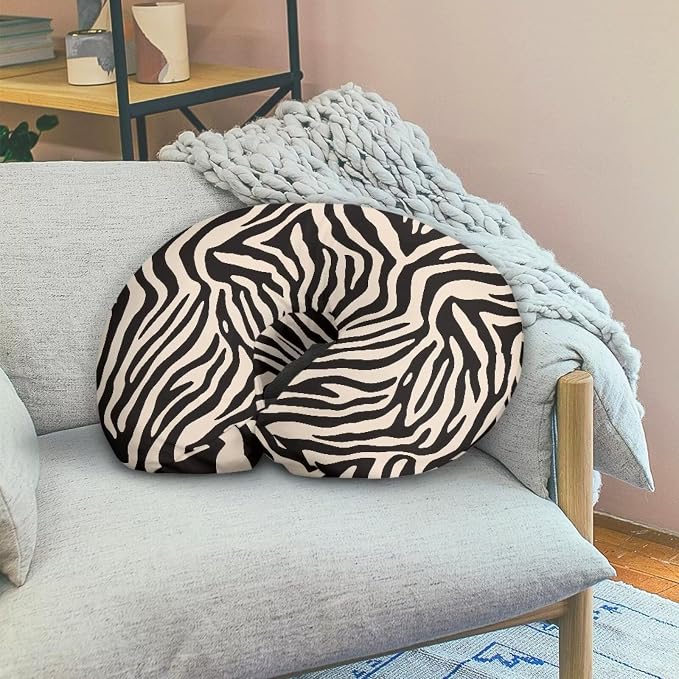 Retro Grey Zebra Stripes Breastfeeding Pillow Slipcover for Baby, Slipcover for Breastfeeding Pillows, Soft and Stretchy Safely Breastfeeding Pillow Cover Baby Essentials