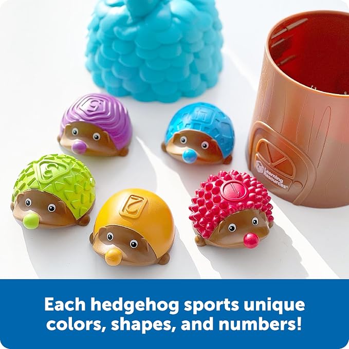 Learning Resources Spike the Fine Motor Hedgehog Sensory Tree House - 7 Pieces, Ages 18+ months Fine Motor and Sensory Toy, Toddler Educational Toys, Montessori Toys