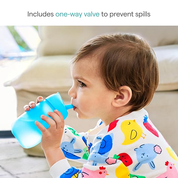 Munchkin® Simple Clean??Toddler Sippy Cup with Easy Clean Straw, 10 Ounce, 2 Pack, Pink/Blue