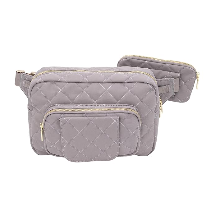 Lion & Light® Small Diaper Bag - Mini Diaper Bag with Portable Changing Pad, Crossbody Bags for Baby & Toddler, GreyTravel-Friendly Baby Tote with Adjustable Strap & Zippered Pockets