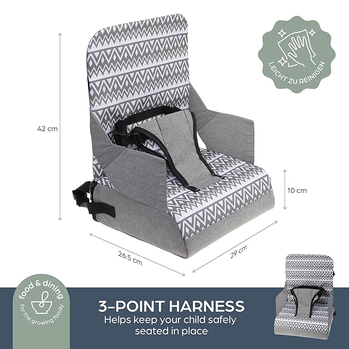 Dreambaby Grab ?˜N Go Travel Booster Seat ??Portable Toddler High Chair for Dining (6M-3Y) with Storage & Shoulder Strap