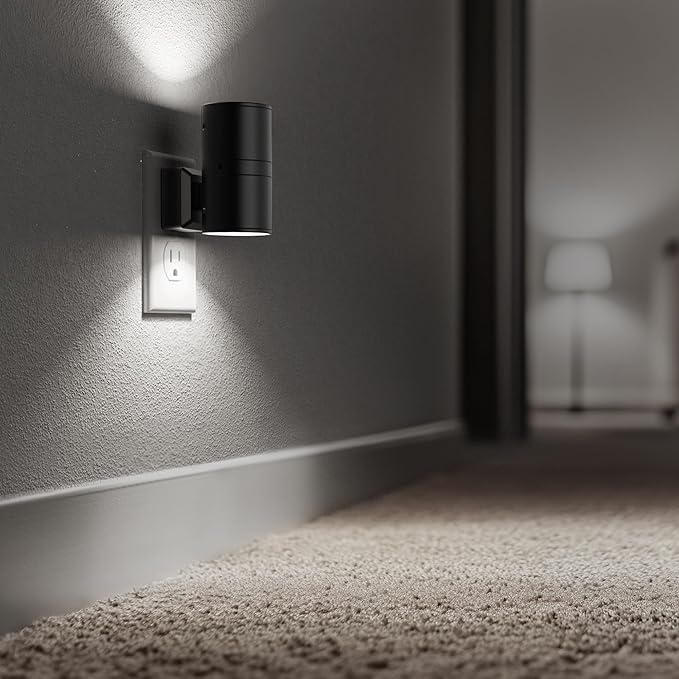 Briignite Night Lights Plug into Wall, Modern LED Night Light Plug in, Dusk to Dawn Sensor, 5000K Daylight, 0-100LM Adjustable Brightness, Dimmable NightLight for Hallway, Bedroom, Stairway, 2 Pack