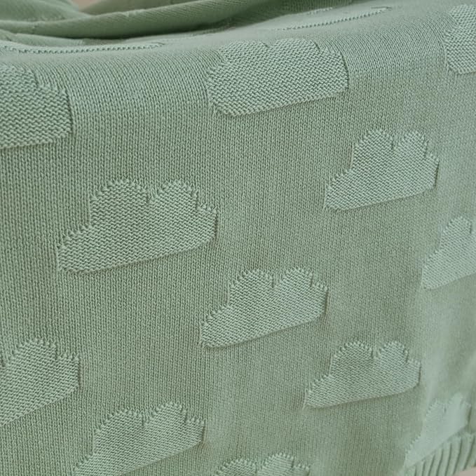 Baby Swaddle Blanket - 30x40 Inches,100% Luxury Cotton Knit, Breathable Swaddle, Soft Warm Swaddle Receiving Blanket for Newborns Infants & Toddlers(Sage Green)
