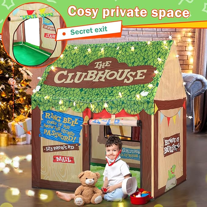 Kids Play Tent Indoor for Toddlers: with Star Lights Playhouse - Boys Girls Christmas Birthaday Clubhouse Tent Toys