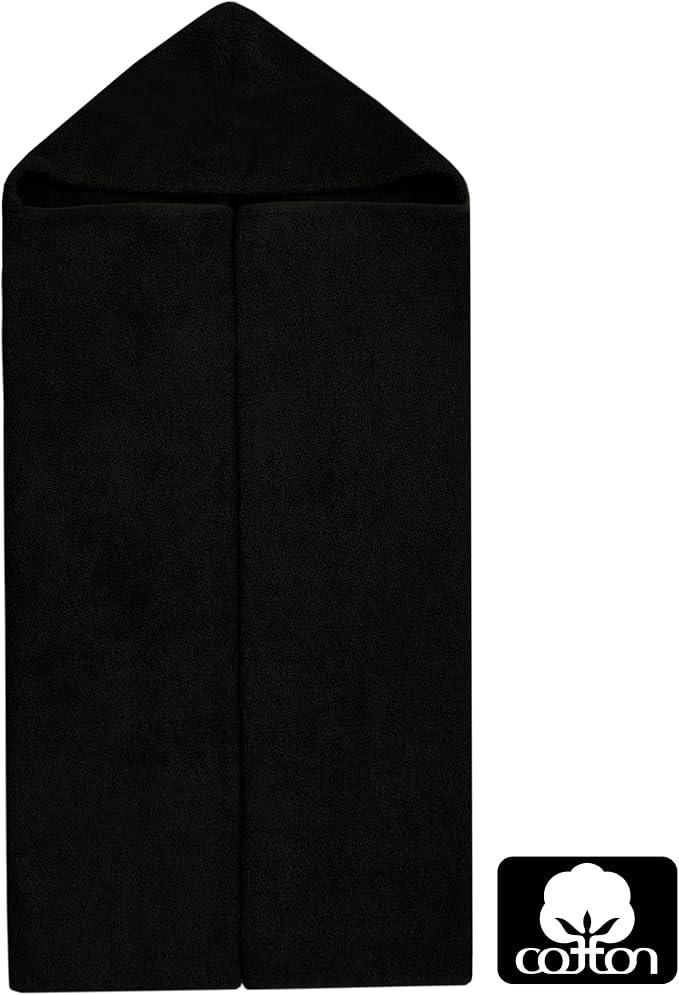 ORIGINAL KIDS Hooded Bath Towel Wrap - 2 Pack - Ultra Soft 100% Cotton Terry Large Oversized Hooded Kids Towel - Shower Pool Beach - 579 GSM Absorbent Quick Dry Plush Gift - 30 x 54 - Black