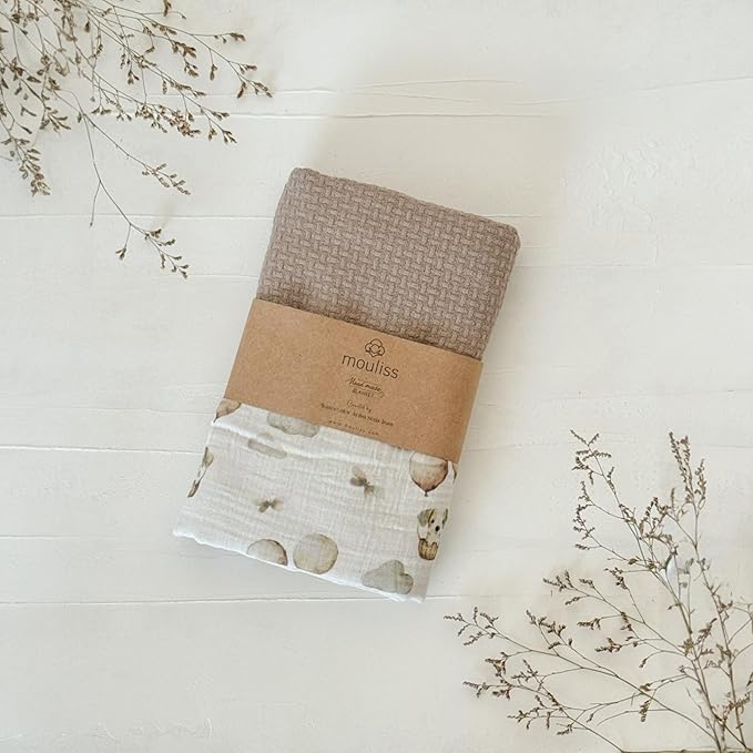 Mouliss Personalized Baby Blanket with Name ??Handmade 100% Organic Cotton Newborn Gift | Custom Knit Blanket for Boys, Girls, Kids & Baby Showers