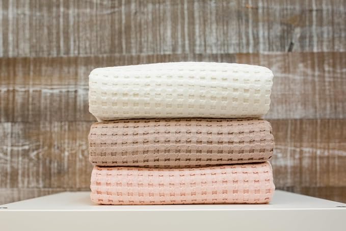 lulujo Soft Cotton Baby Blanket, Waffle Weave