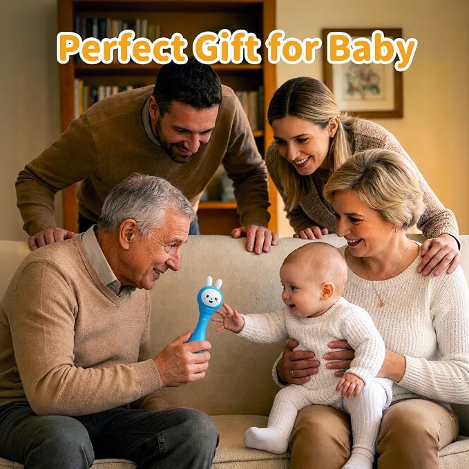 alilo Baby Musical Rattle 0-6-12 Months, Interactive Baby Toys with 7 Music Modes, 15 Nursery Rhymes, 15 Soothing Melodies & White Noise, Sensory Development Toy, Baby Gifts for Boys & Girls