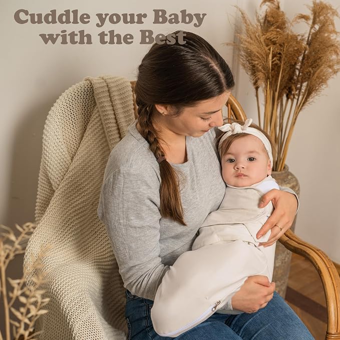 Organic Zipper Swaddle Sleep Sacks – 3-Pack Swaddles for Newborns 0-3 Months, Adjustable & Breathable Infant Sleep Sack, Easy Diaper Change Swaddling Blanket for Baby Girls & Boys