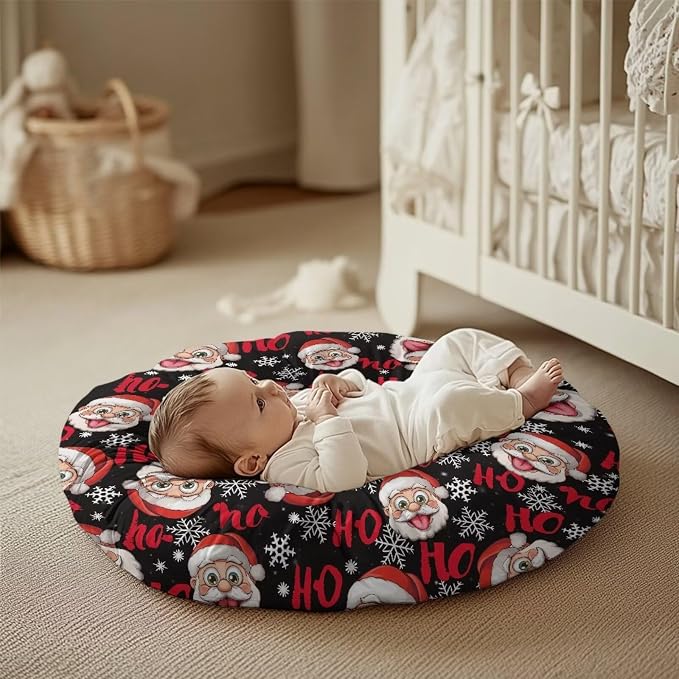 Santa Claus Nursing Pillow Cover Girls Breastfeeding Pillow Cover for Baby, Snug Fits Newborn Nursing Pillow Case Super Soft Breathable Breastfeeding Pillow Slipcover