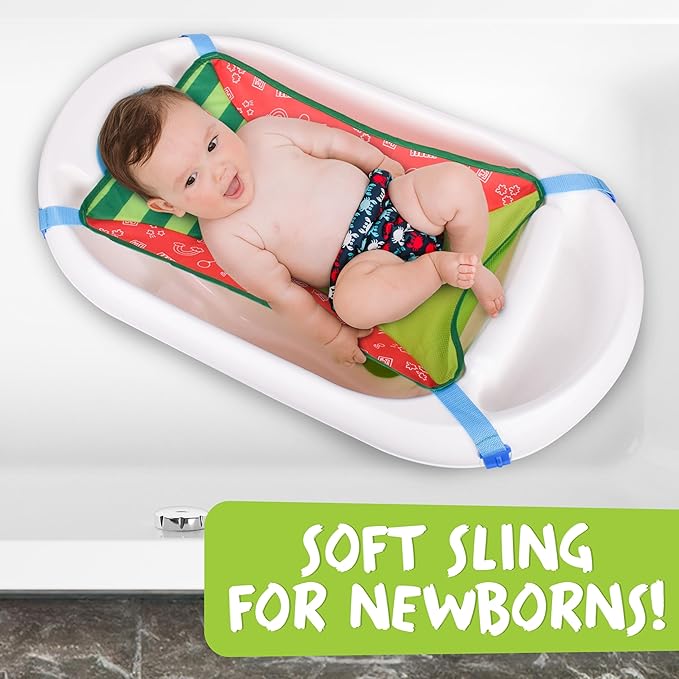 Cocomelon Baby 3-in-1 Sling and Seat Bath Tub with Removable Infant Support, Convertible Infant to Toddler Bath Tub with Seat, Shower Gift, Ages 0-24 Months