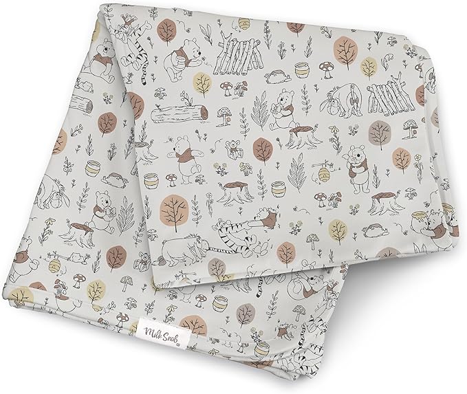 Milk Snob Disney Infant Boy/Girl Swaddle Blanket, Soft Receiving, Security and Play, Perfect for Summer, Toddler Infant Newborn Bedding, Baby Shower, Baby Registry Gift (Winnie The Pooh Baby Bee)