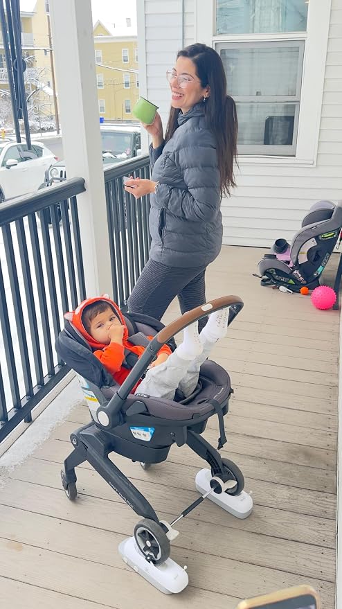Automatic Stroller Rocker Attachment – Infant Soother for Babies 0-12 Months – Rechargeable, Remote Control, Two Soothing Modes – Single-Wheel Lightweight Strollers Only