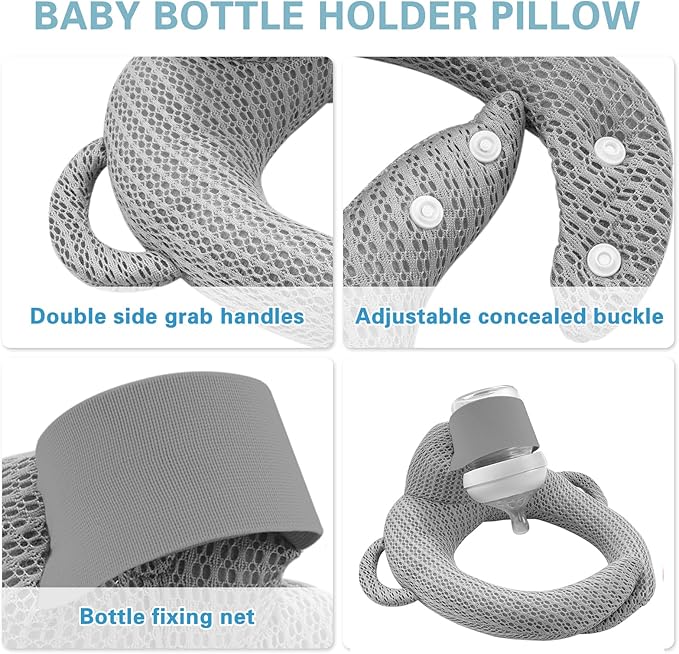 kornsurte Baby Feeding Pillow, Ergonomic Feeding Aid for Bottle Feeding (Grey)