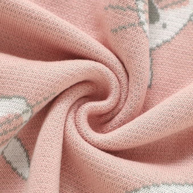 Hadetoto Baby Blankets for Boys and Girls, Newborn Knitted Cotton Swaddle Blankets Neutral Crochet Receiving Blanket, Baby Essentials, Registry & Gift, 40 x 30 inches