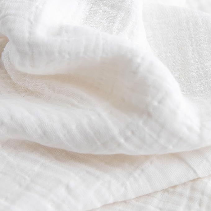 Little Unicorn Muslin Swaddle Blanket for Newborns & Infants | Soft & Breathable Fabric | Set of 3 Baby Blankets for Swaddling, Nursing, Shower Gifts (White)