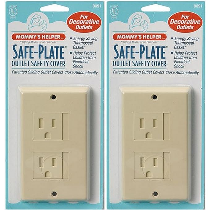 Safe-Plate Outlet Cover - Multipack - Almond, 2 Count