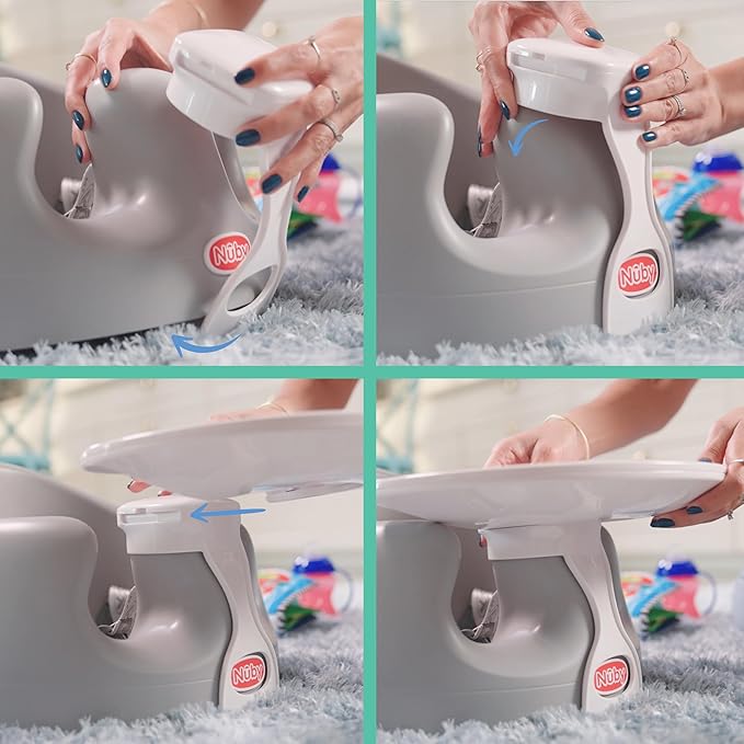 Nuby My Floor Seat Activity Tray - with Easy Release Latch and Easy to Clean - 4+ Months - White