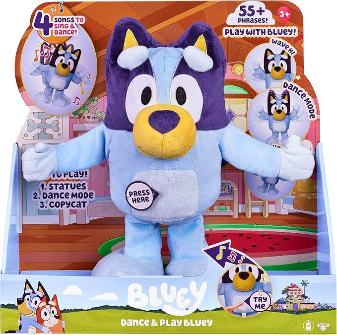 Bluey Dance and Play 14" Animated Plush with Phrases and Songs