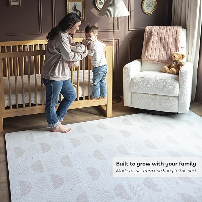 Little Landings Baby Play Mat for Floor - Aura Oat (6x6ft) - Premium EVA Foam Play Mat for Babies & Toddlers (Ages 0-5+) Non-Toxic Playmat for Tummy Time, Crawling & Playroom - Stylish & Comfortable