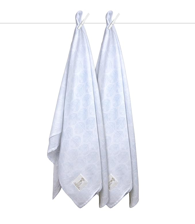 Little Giraffe Swaddle & Shelter Leaf, Blue