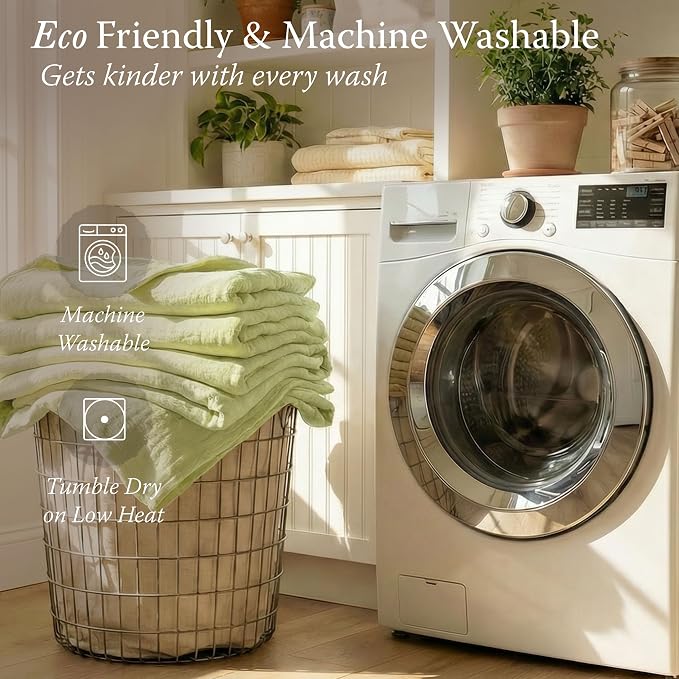 Threadmill Muslin Blanket for Twin Size Bed | 4-Layer Gauze Cotton Throw | Pre Washed, Soft, Breathable, and Lightweight for All Seasons | Ideal Summer Throw Blanket or Bed Blanket | Sage Green