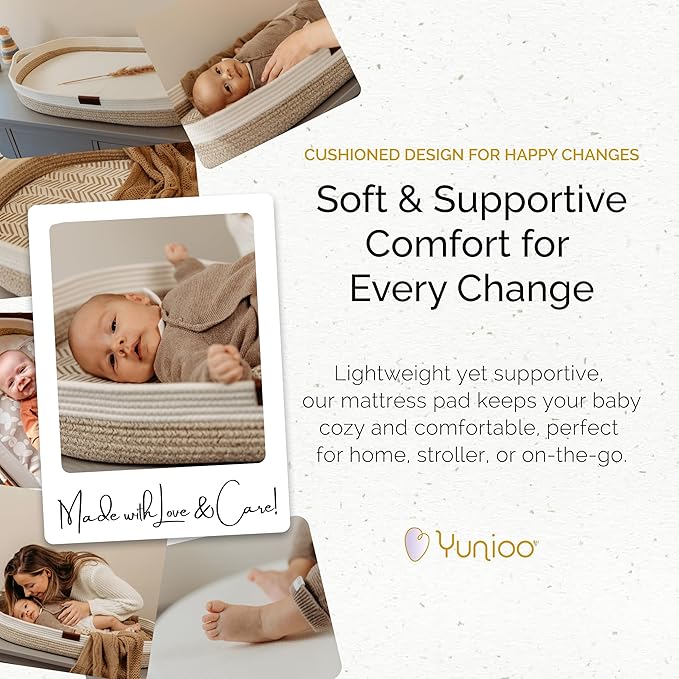 Yunioo Foldable Baby Changing Pad 31??x 16??- Waterproof & Ultra Soft Mattress for Diaper Changing Station - Portable Table Topper & Moses Basket Replacement - Easy to Clean