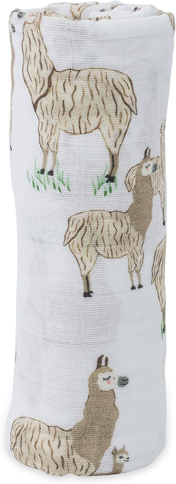 Little Unicorn Premium Cotton Swaddle Baby Blanket | Breathable Fabric | for swaddling, Play, Nursing & More (Llama Llama)