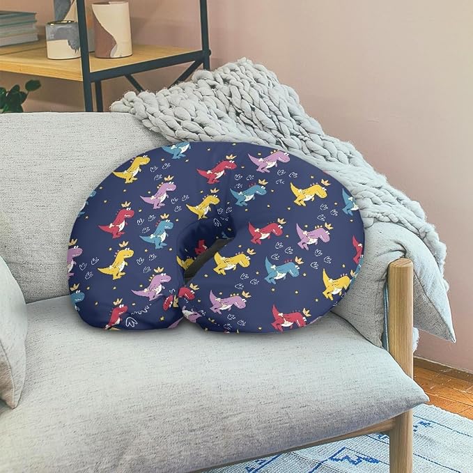 Cartoon Dinosaur Nursing Pillow and Positioner Detachable Newborn Original Breastfeeding Slipcover Case Breathable Head Support Protector Cushion Propping Baby