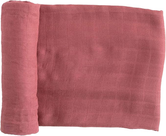 Little Unicorn – DustyMaroon Deluxe Swaddle | Single | 100% Rayon Muslin from Bamboo | Super Soft | Newborns and Infants | Large 47” x 47” | Machine Washable