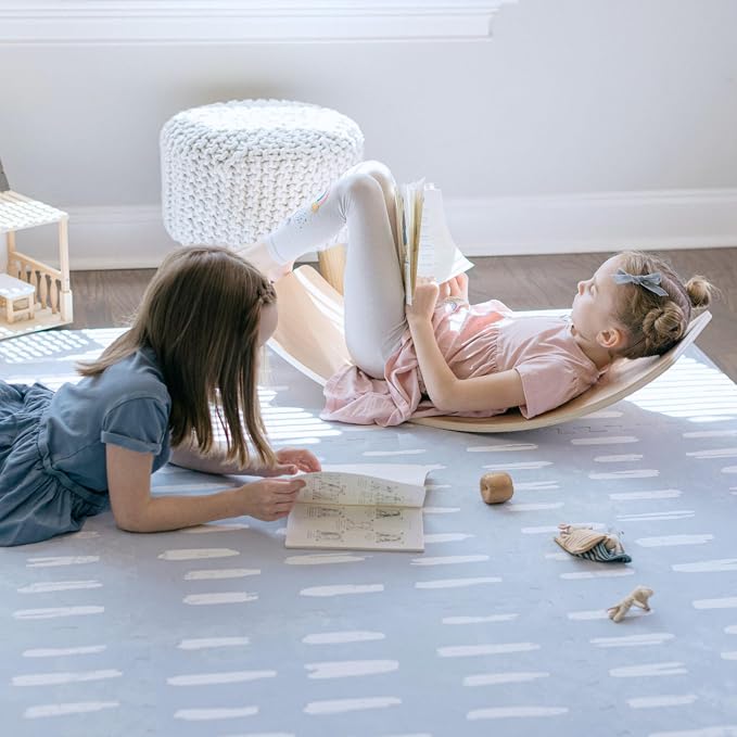 Little Landings Baby Play Mat for Floor - Shoreline (6x8ft) - Premium EVA Foam Play Mat for Babies & Toddlers (Ages 0-5+) Non-Toxic Playmat for Tummy Time, Crawling & Playroom - Stylish & Comfortable