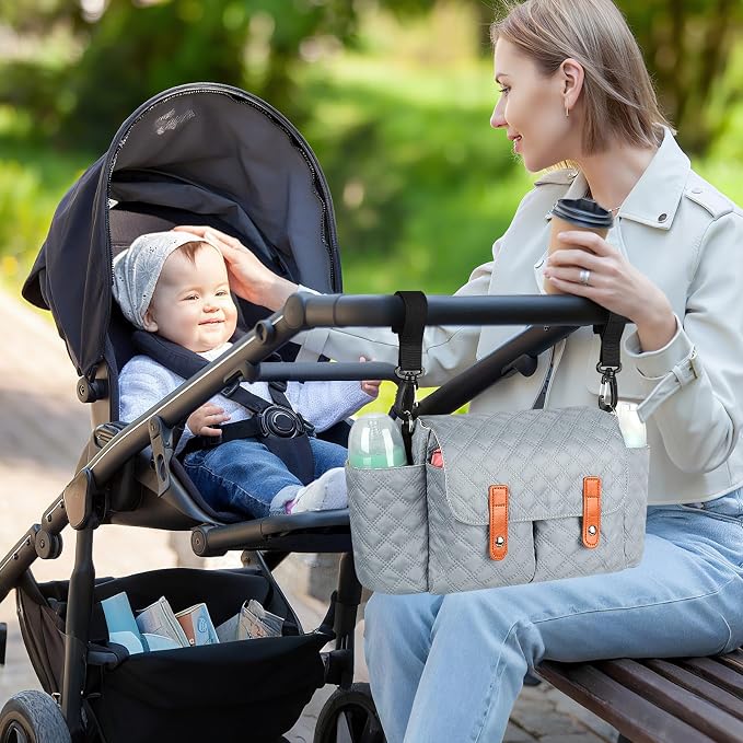 Accmor Universal Stroller Organizer, Stroller Bag with Detachable Shoulder Strap and Magnetic Snap Closure, Stroller Caddy Organizer for Uppababy Baby Jogger Britax BOB Umbrella Stroller