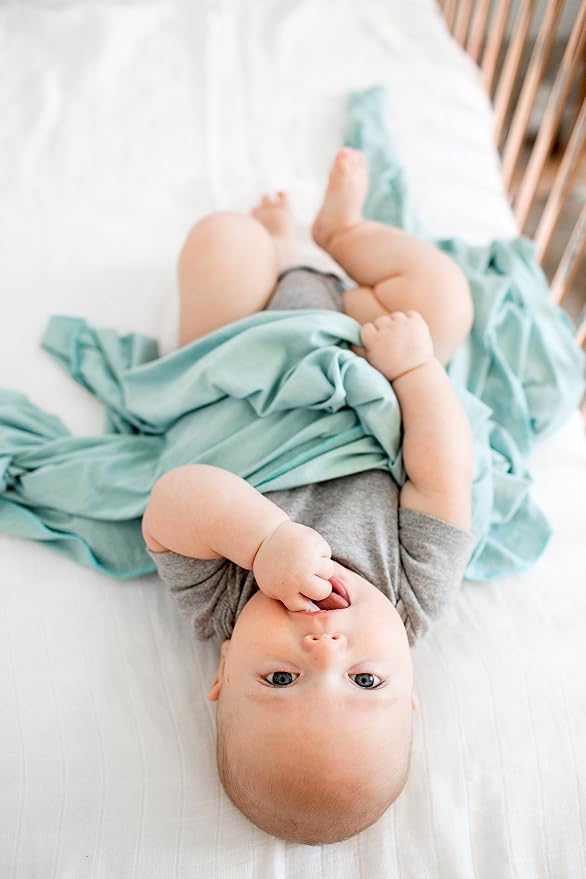 Copper Pearl Swaddle Blankets for Newborns | Soft Stretchy Receiving Blankets for Boys and Girls | Large 46 x 46 Inch Baby Blankets | Lightweight and Breathable Swaddles | Sonny