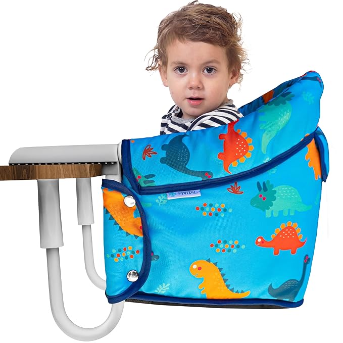 Portable Hook on High Chair for Baby & Travel Toddler from 6-36 Months ??Clip on Baby Seat for Table ??Fast Table Chair for Travel & Dining??Including Storage Bag - Blue