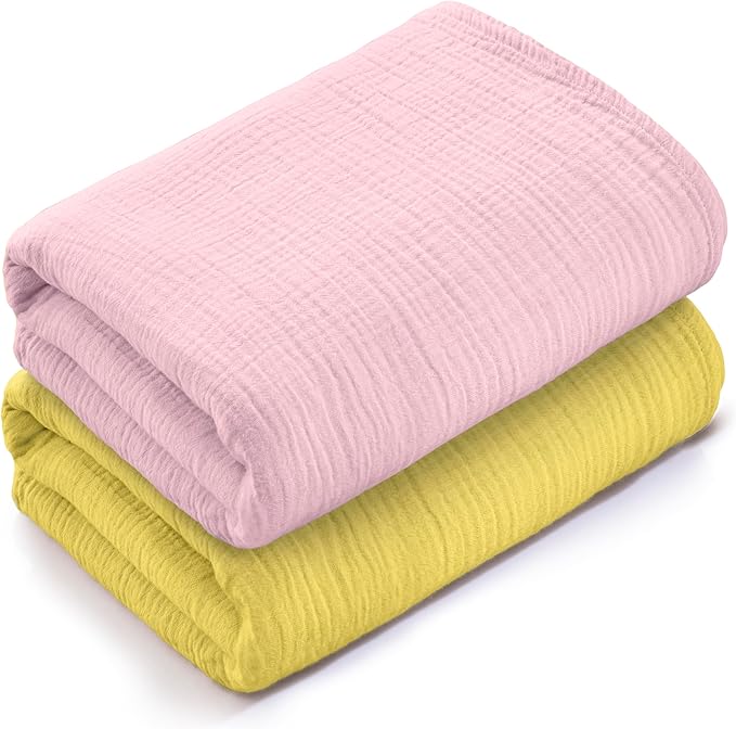 Muslin Swaddle Baby Blanket for Boys and Girls, 100% Cotton, Swaddles for Newborns, 47"x47", Soft Breathable Skin Friendly Warm ??Pack of 2