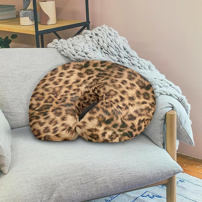 Leopard Print Brown Breast Feeding Pillow Covers with Hidden Zipper Stain Resistant Skin-Friendly Cover for Boys Girls Newborn Nursing Pillow Case for Home Sofa Decor