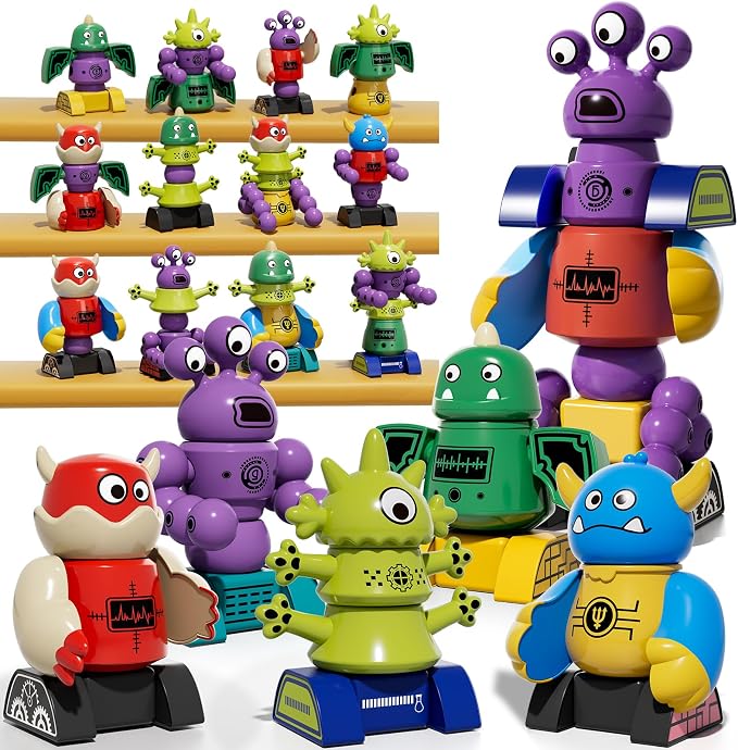 Magnets Robot Building Toys for Kids Ages 3-5 4-8, 36 PCS Monsters Robot Building Blocks Set with Storage Box, Creative Learning Christmas Birthday Gifts Toys for Boys Girls Ages 2-12