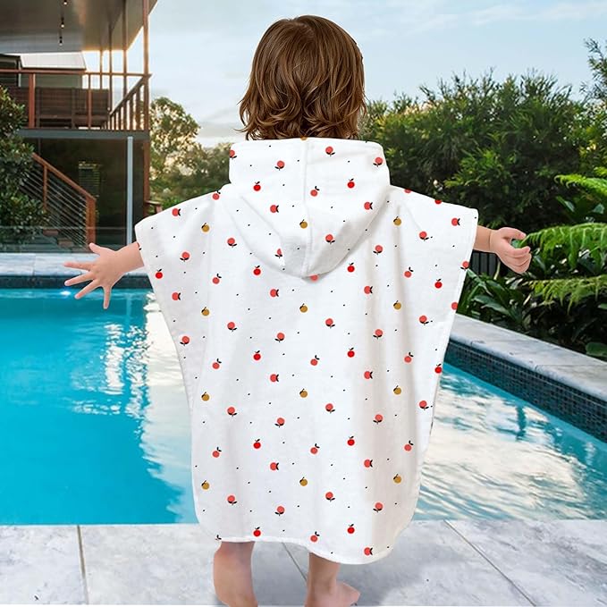 VOOVA & MOVAS Toddler Towel with Hood, Oversized (2-4Years,22"X22") Made from 100% Soft Cotton,Absorbent Hooded Poncho Towel for Baby Boy,Perfect for Pool | Swimming | Bath | Beach,Orange